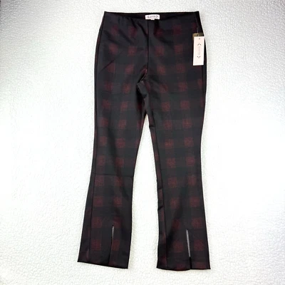 Nanette Lepore Black and Red Plaid Slit Hem Slacks Sz Small 28 Pants New w Tags - Image 1 of 4