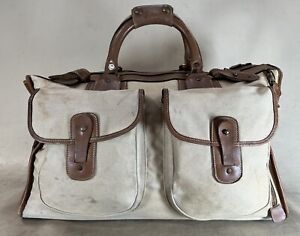 Vintage GHURKA EXPRESS No 2 Khaki Twill Vintage Chestnut Leather Duffle Bag USA