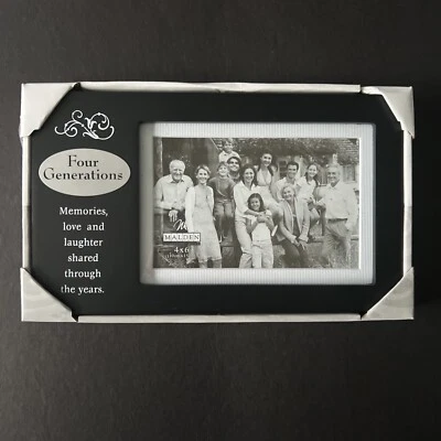 MARCO DE FOTOS MALDEN “CUATRO GENERACIONES” Negro 4” x 6” - NUEVO EN EMBALAJE ORIGINAL Foto 1 de 4