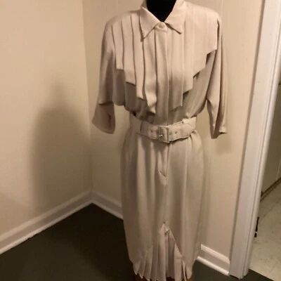 Vestido vintage con cinturón estampado Positive Influence para mujer talla 10 Foto 1 de 4