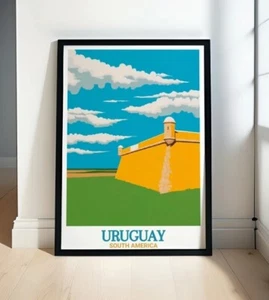 Uruguay Travel Poster - Fortress of Santa Teresa with Uruguay Art - Picture 1 of 3
