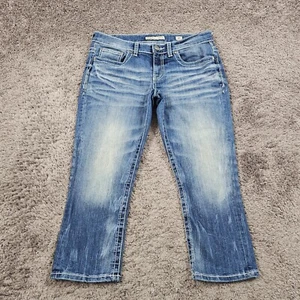 BKE Jeans Womens 31 Capri Mid Rise Medium Wash Denim Stretch Denim Payton 32x23 - Picture 1 of 13