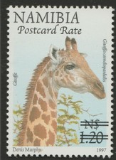 Namibia 2006 MINT postcard rate surcharge $3.30 on Giraffe sg1045 MNH