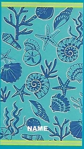 40 x 72 Oversized Beach Pool Boat Towel With Sea Life Design Name Embroidered - Picture 1 of 4