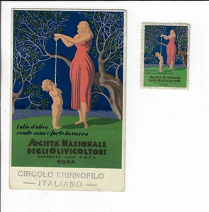 1932 Italian Art Advertising Postcard National Society of Olive Growers w/ Stamp - Picture 1 of 2