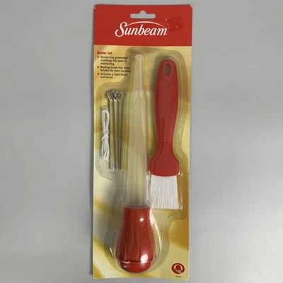 Juego de baster de plástico Red Sunbeam con cepillo basting, cordones de acero y cuerda NUEVO Foto 1 de 2