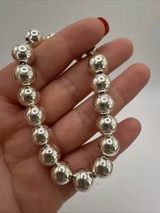 "Brazalete de bola genuino Tiffany & Co de 10 mm en plata 925 sellos completos del Reino Unido 7,25""" - Imagen 1 de 4