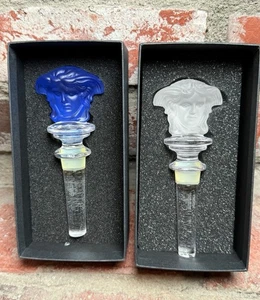 Tappo bottiglia vino Rosenthal Versace blu e trasparente Medusa cristallo con scatola *Leggi - Foto 1 di 10