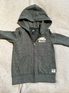 Boys Roots Canada LS Hooded Zip-up Sweatshirt Green 5 EUC - Bild 1 von 6