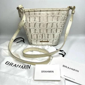 Brahmin Mini Quinn Crossbody Bag in Sand Georgetown - Picture 1 of 12