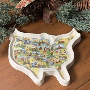 Vintage USA Aschenbecher Zigaretten Staaten 7" Keramik Rauchen - Bild 1 von 9