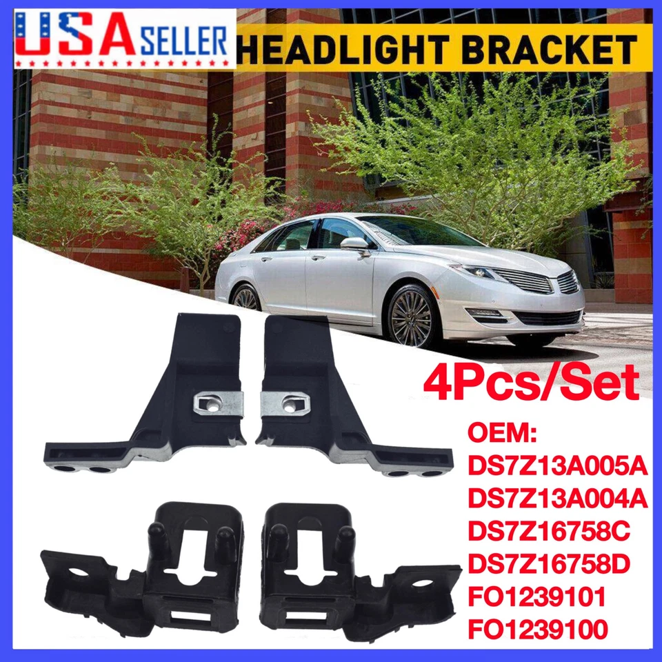 4 шт кронштейна для крепления левой и правой фары для Ford Fusion Lincoln MKZ 13–16 годов выпуска - Изображение 1 из 4