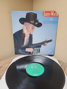 Johnny Winter - Serious Business - Vinyl LP 1985 Alligator First Press AL4742 EX - Picture 1 of 7