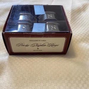 Williams Sonoma 95% Pewter Napkin Rings Set Of 4 2005 - Picture 1 of 5