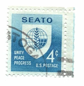 Estampilla de 4 centavos SEATO Unity Peace Progress 1960 Scott #1151 usada 4c (a4) - Imagen 1 de 2