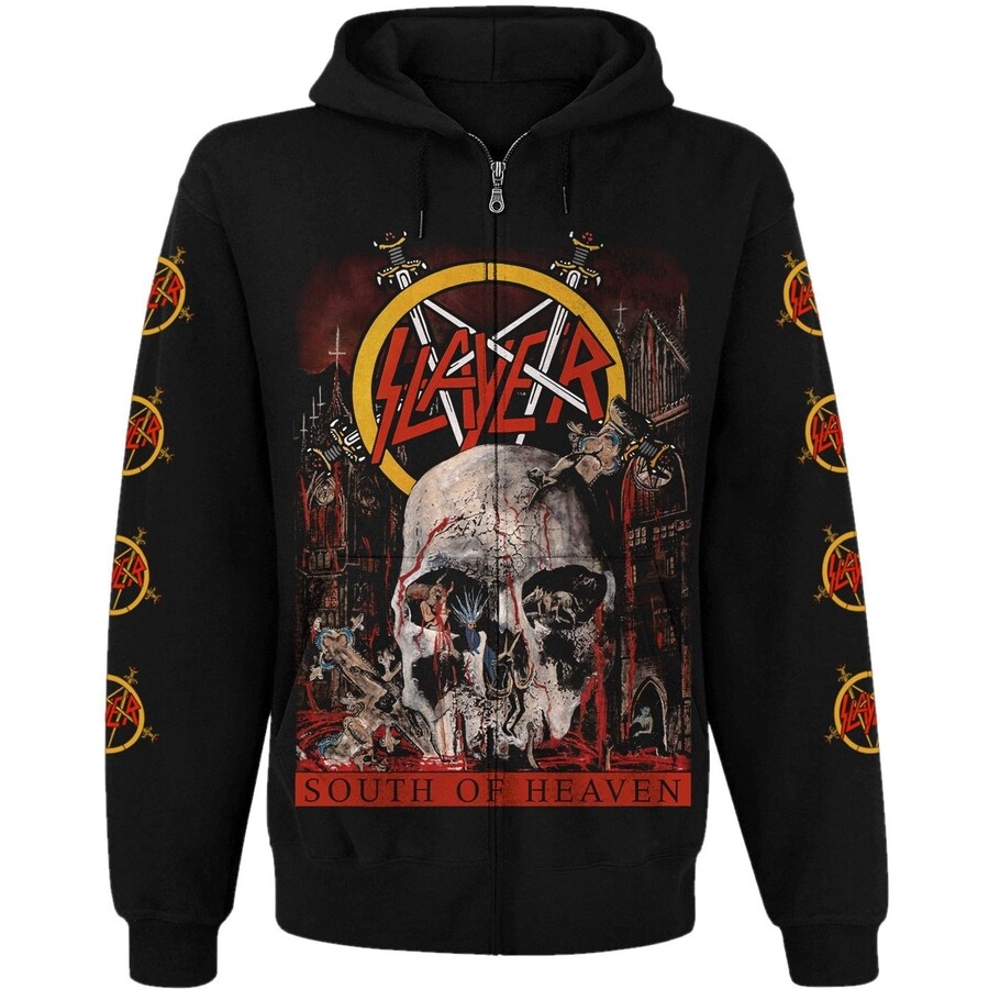 Slayer u0026#034;South of Heavenu0026#034; Hoodie Zip Up Sweatshirt black | eBay