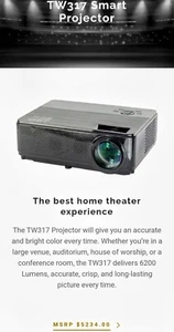 LSP Smart Projector TW317 8K 3D HDMI w/FREE LSP Smart Projector Screen - Picture 1 of 4