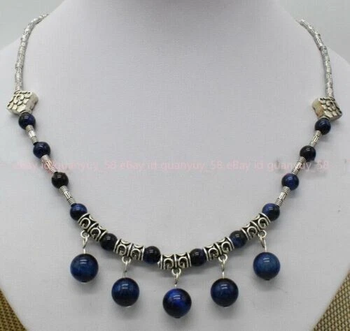 COLLANA HERMOSA GIOIELLI ARGENTO TIBETANO LAVORATO E PERLE DI LAPISLAZULI - Immagine 1 di 1