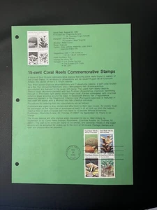 USPS Souvenir Page Scott 1827-1830, 1980 coral reefs stamps - Picture 1 of 1