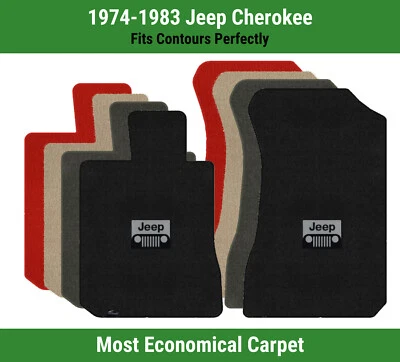 Lloyd Velourtex Front Row Carpet Mats for '74-83 Jeep Cherokee w/Jeep Grill Logo - Image 1 of 4