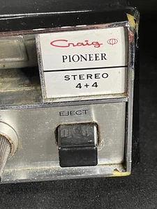 Difícil de encontrar 3104A Craig Pioneer estéreo para automóvil debajo del tablero reproductor de cinta de 8 pistas 4501 - Imagen 1 de 24