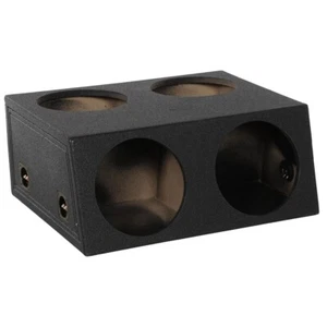 QUAD 12" SEALED SUBWOOFER ENCLOSURE CAR SPEAKER BOX w/ DURABLE BED LINER FINISH - Picture 1 of 5