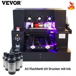 VEVOR A3 Flachbett UV Drucker mit Ink Tablet Kleber Etikettendrucker Printer - Bild 1 von 19
