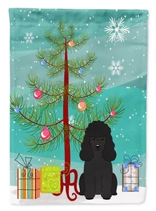 Caroline's Treasures BB4196CHF Merry Christmas Tree Poodle Black House Flag L... - Picture 1 of 7