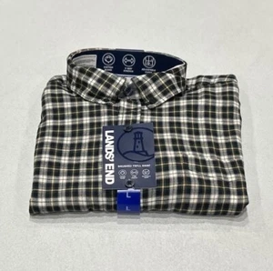 Lands’ End Men’s Brushed Twill Shirt, Multi, Size L - Picture 1 of 7
