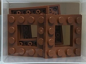 LEGO Parts - Reddish Brown Plate 4 x 4 w 2 x 2 Cutout - No 64799 - QTY 5 - Picture 1 of 1