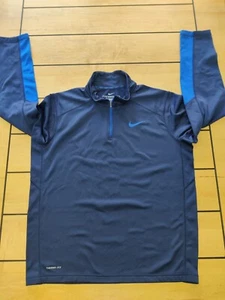Nike Therma-Fit 1/4 Zip Men's Large Blue Pullover Sweater - Picture 1 of 11