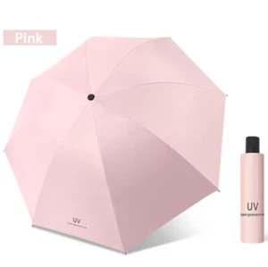 Automatic Black Umbrella Anti-UV Sun/Rain Windproof 3 Folding Compact Umbrella - Picture 1 of 38