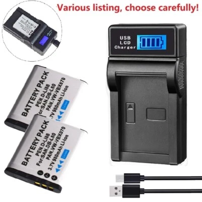 Batería o cargador para Pentax D-Li88 Panasonic VW-VBX070 DB-L80 Toshiba PX1686 Foto 1 de 4