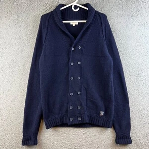 DIESEL Mans Blue Wool Botton Up Long Sleeve Knit cardigan L - Picture 1 of 9