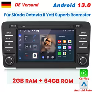 DAB+ 2+64GB For Skoda Octavia II 2004-2013 Android 13 Car Stereo Carplay GPS SAT NAV - Picture 1 of 14