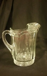Clear Cut Thick Glass Panel Design Ice Lip Pitcher 8" Tall Serveware (Heavy) - Picture 1 of 6