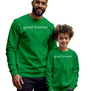 Mens Kids Good Listener Mental Health Awareness Sweatshirt Jumper Anxiety #MHA - Picture 1 of 29