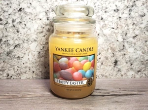 Yankee Candle Easter "HAPPY EASTER" Jellybean Eggs Label 22oz ~ULTRA RARE~ NEW - Picture 1 of 2
