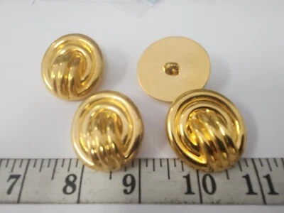 VINTAGE BUTTONS SET OF 4 BIG GOLD TUZ3636 LAST! - Image 1 of 2