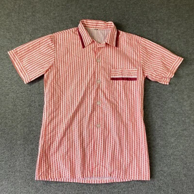 Vintage JC Penney Button Shirt Mens Small S Red Stripe Permanent Press - Image 1 of 4