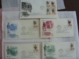 Set of all 5 Uniform Of The Continental Armed Services Bicentennial 1975 - Picture 1 of 4