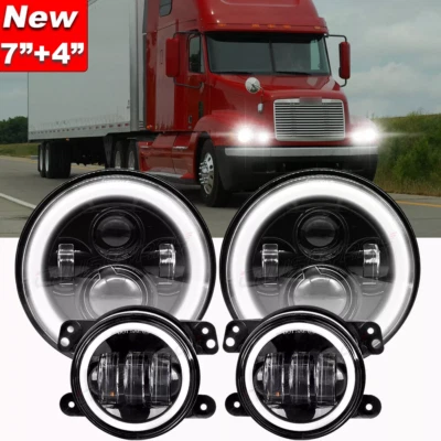 For Freightliner Century Class 7'' LED Projector Headlight Hi/Lo & 4'' Fog Light - Image 1 of 4