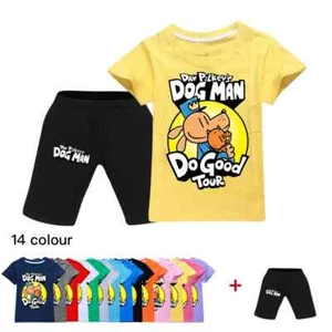 dog man Outfits Junior Boys Short Sleeve T-shirt Shorts 2pcs Set Girls Sets 2025 - Picture 1 of 29