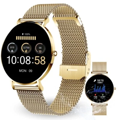 XCOAST SIONA 2 Smartwatch Damen und Fitnessuhr in Gelbgold