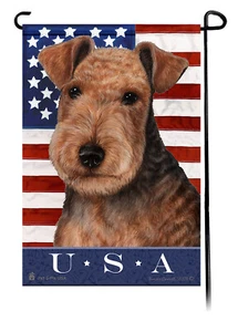 Patriotische USA Gartenflagge - Lakeland Terrier 082 - Bild 1 von 1