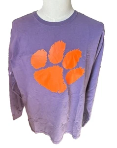 Tigers Sports University Clemson Tigers lila Baumwolle Unisex Langarmshirt XL - Bild 1 von 5