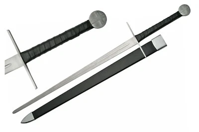 Espada Cruz Medieval 48" con Funda de Cuero Mango Envuelto de Cuero Foto 1 de 3