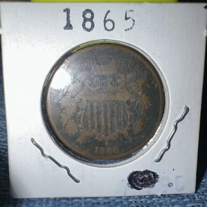 1865 2 Cent US Some Detail Nice Coin Rare - Picture 1 of 6