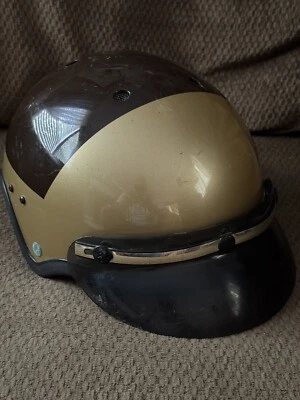 Vintage Obsolete Police Sheriff DOT Motorcycle Helmet And Visor California Buco - Image 1 of 4