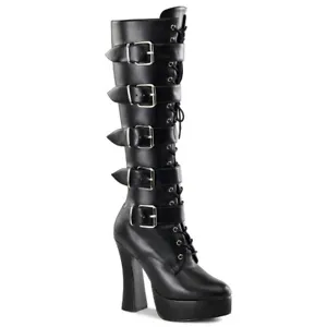 Pleaser Sexy Knee High Full Side Zipper Heel Boots Adult Women ELECTRA20XX sz 8 - Picture 1 of 5